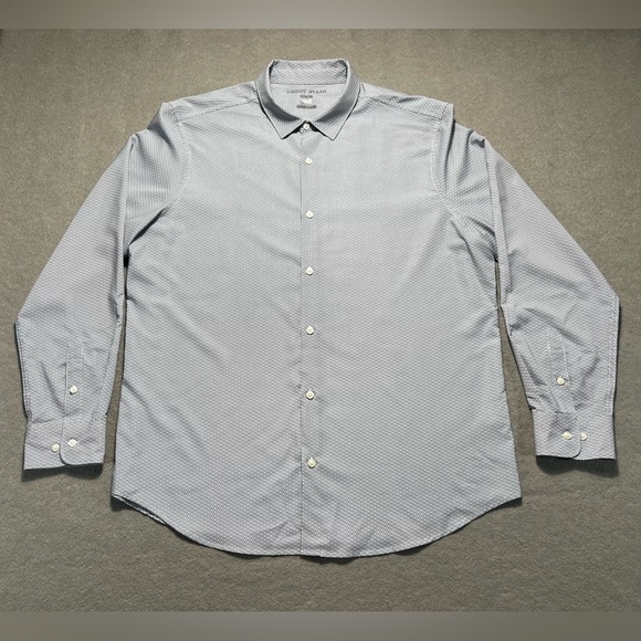 Perry Ellis Men’s 2XL Long Sleeve Shirt Blue Geometric Print Button Up - Picture 1 of 5